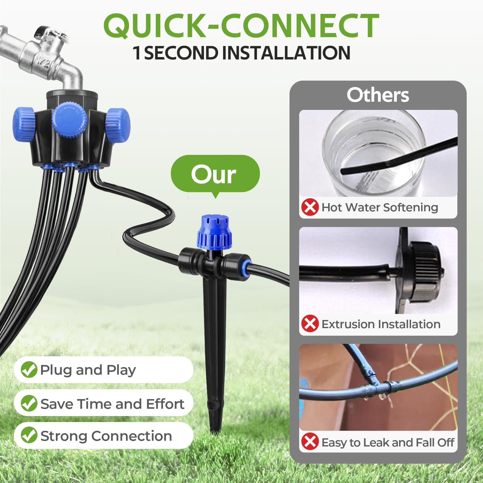 HIRALIY five-way connector enabling independent irrigation channels