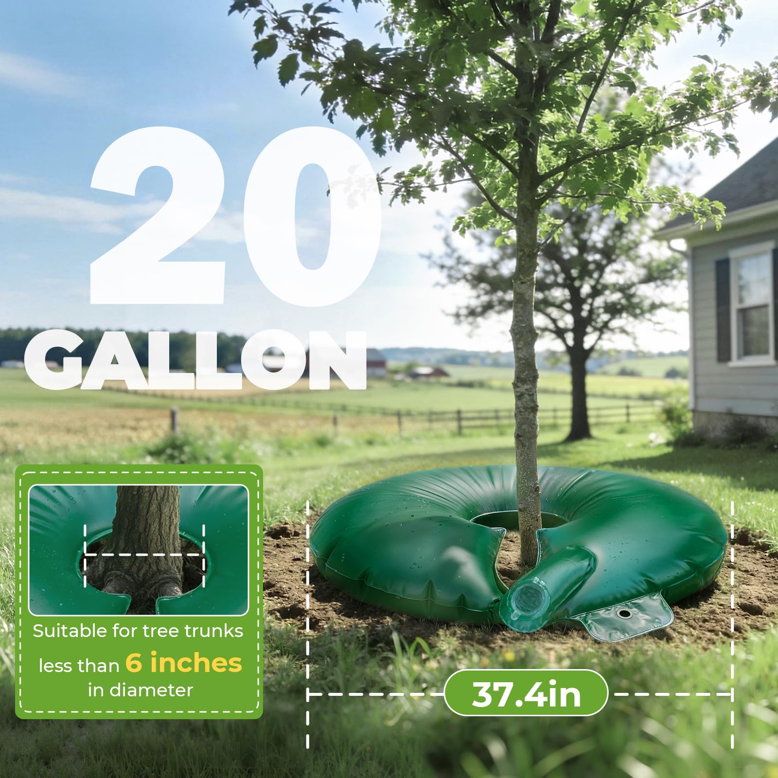 HIRALIY four-pack watering rings ready for efficient tree irrigation.