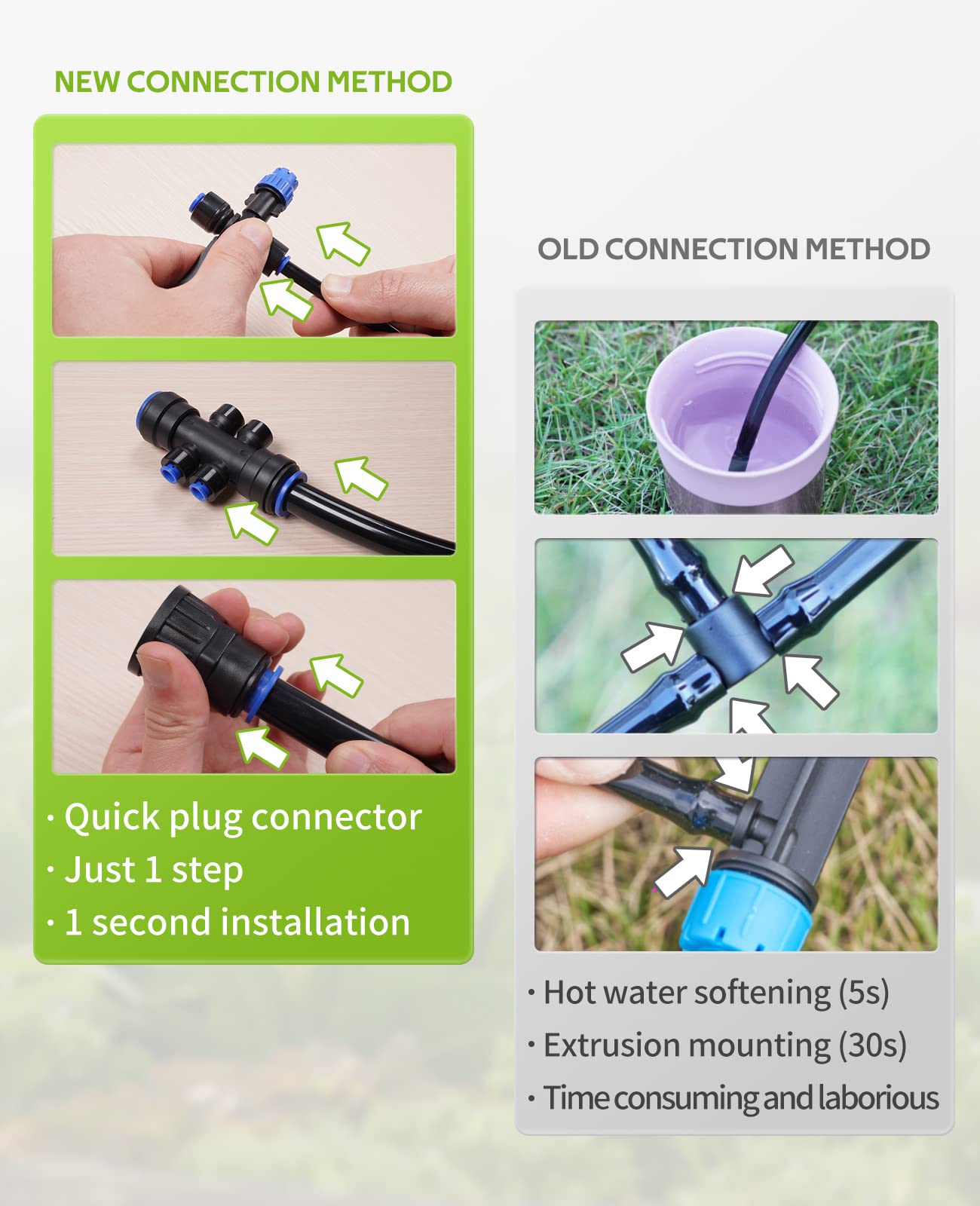 HIRALIY garden irrigation setup demonstrates efficient watering.