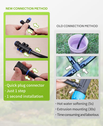 HIRALIY garden irrigation setup demonstrates efficient watering.