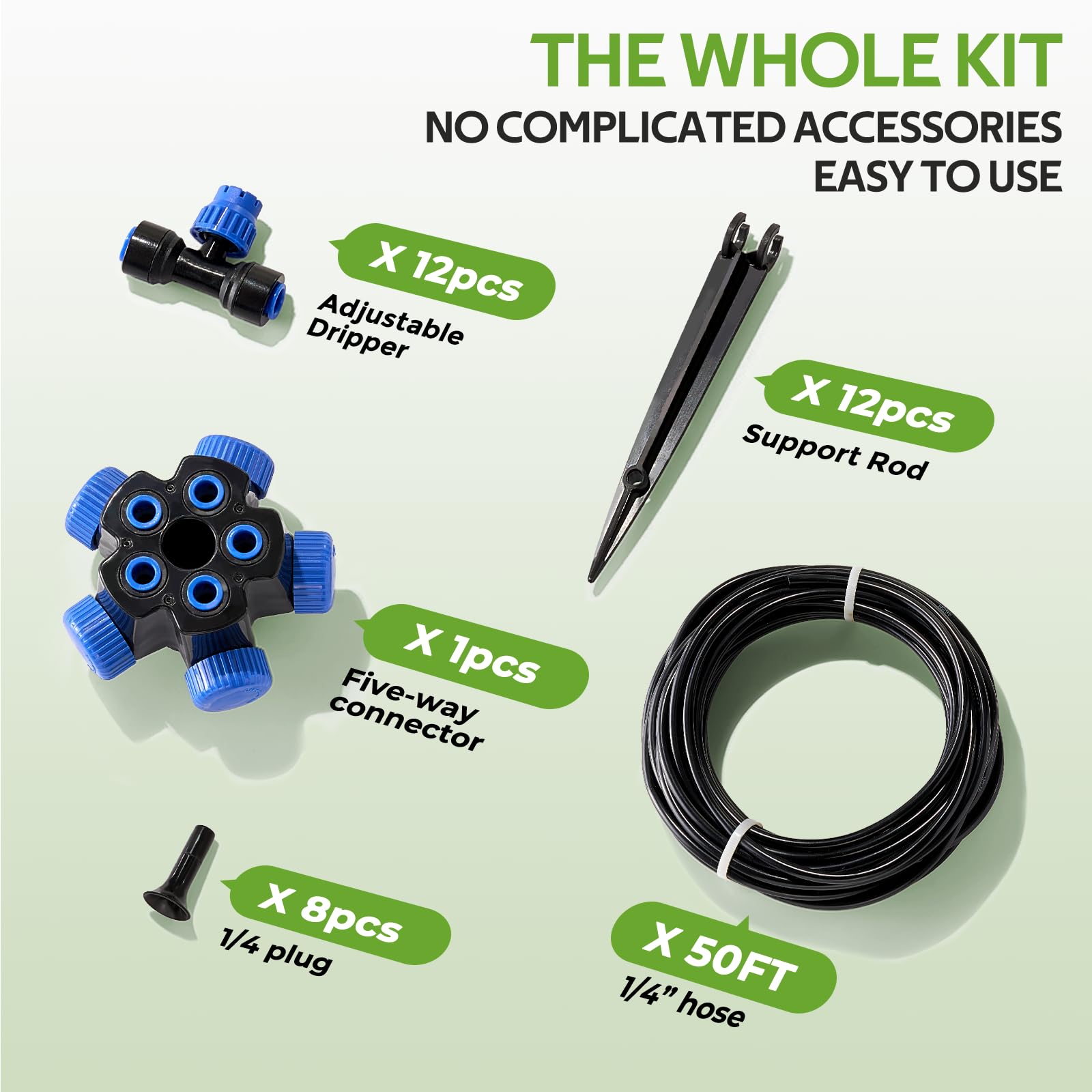 HIRALIY garden irrigation kit in use on patio and beds