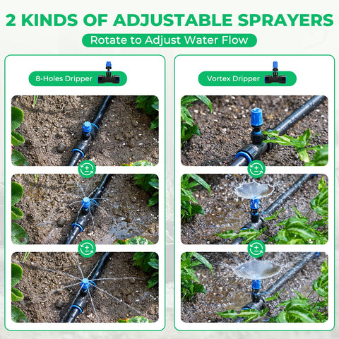 HIRALIY grid watering system assembly showing modular layout for customizable irrigation