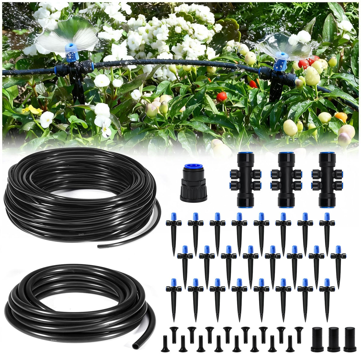 HIRALIY quick-connect main hose assembly for fast setup and reliable irrigation.