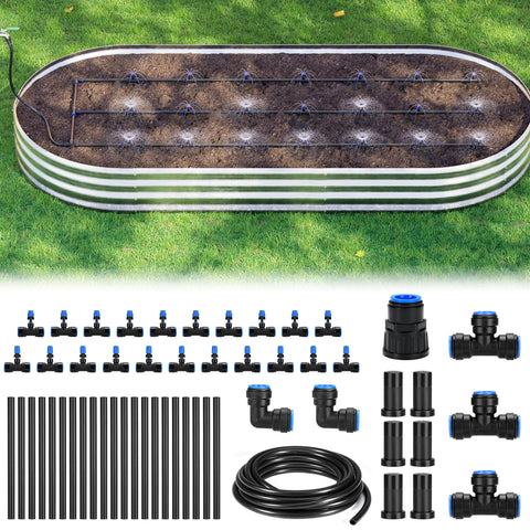 HIRALIY raised bed drip irrigation kit large for efficient watering in raised gardens
