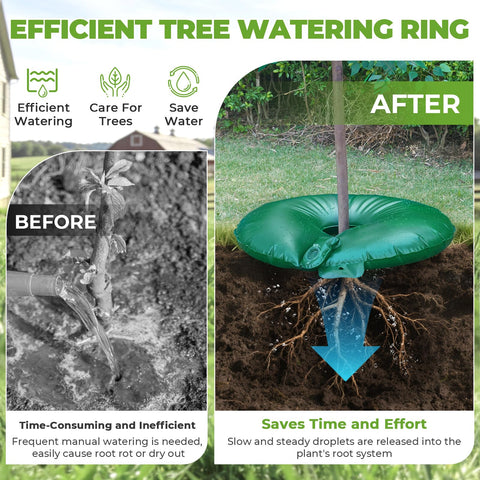 HIRALIY tool-free installation around a tree trunk for easy setup.