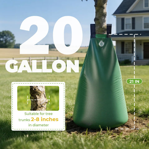 HIRALIY two-pack tree watering bags with zip closure for easy setup