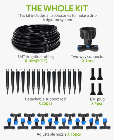 HIRALIY two-way adapter splits irrigation lines for zones