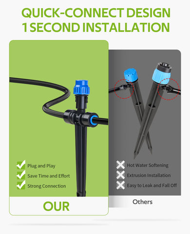 HIRALIY two-way connector enabling clean split irrigation for diverse zones.