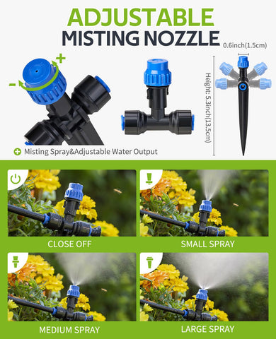 HIRALIY two-way connector keeps drip lines separated for organized irrigation.