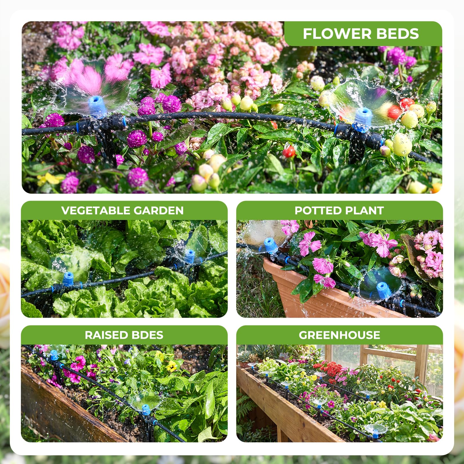 HIRALIY versatile drip kit — ideal for lawns, patios, raised beds.