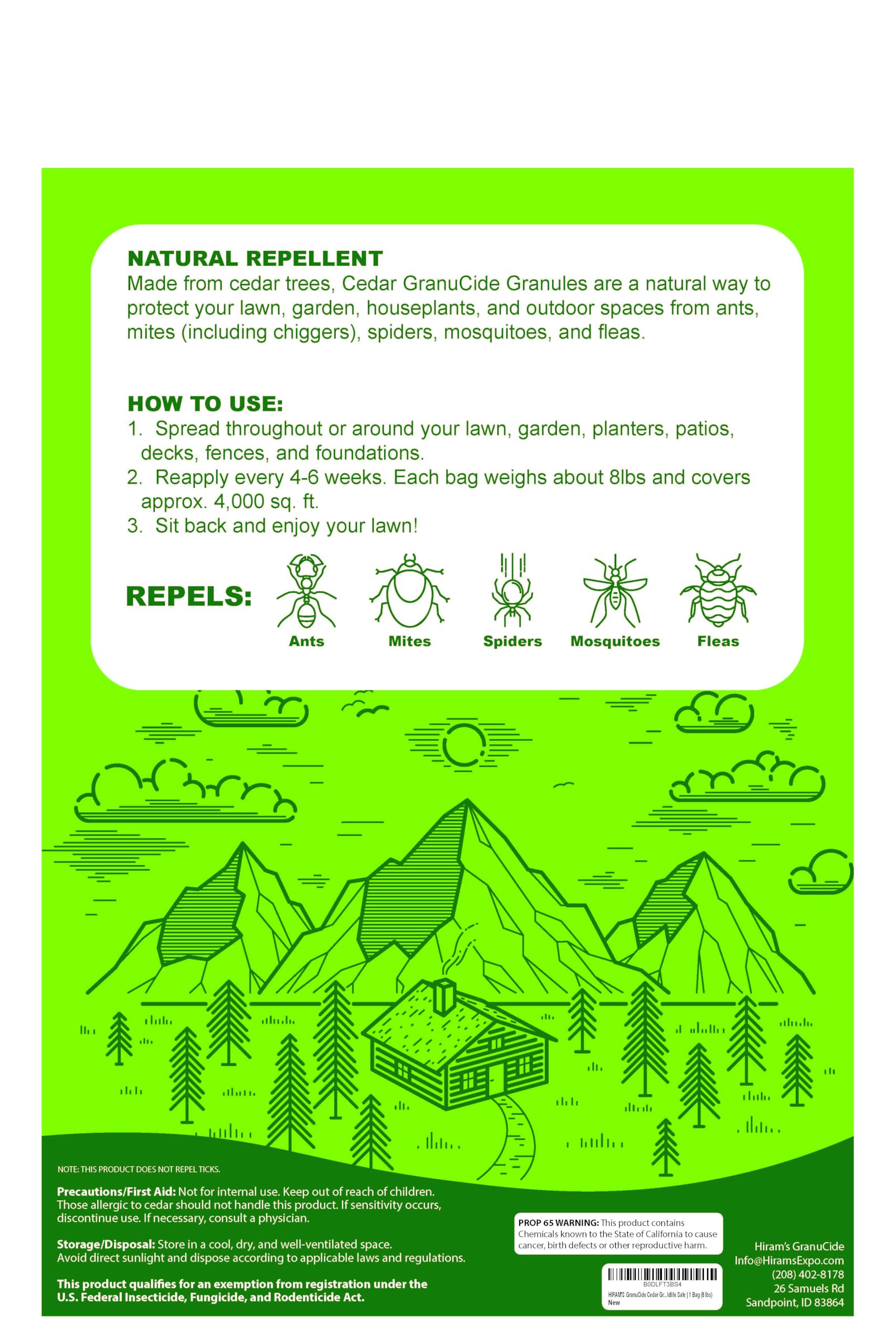 HIRAM'S cedar granules used as decorative mulch save water and nourish plants.