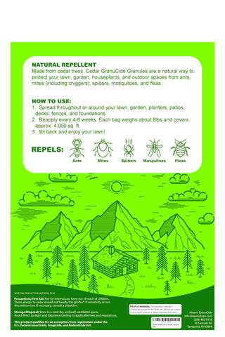 HIRAM'S cedar granules used as decorative mulch save water and nourish plants.