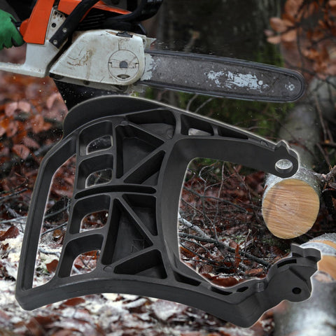 Hirldeea STIHL compatible guard installation, high quality replacement part.