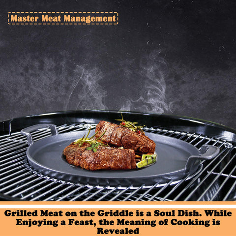 Hisencn 7421 cast-iron-griddle close-up shows sturdy construction and heat retention.