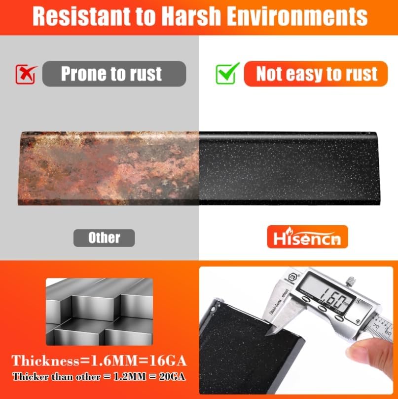 Hisencn 7635 heavy-duty steel build withstands high heat and prolonged grilling.