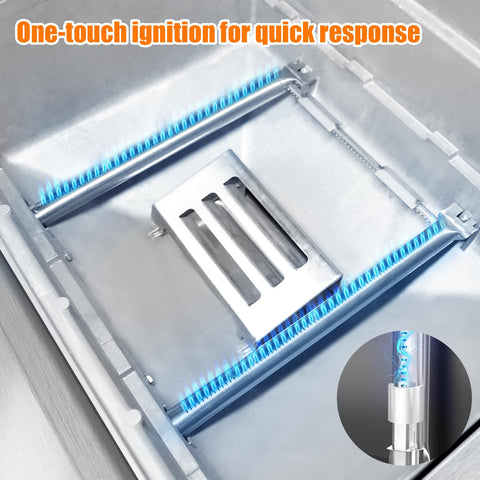 Hisencn 7642 igniter button detail emphasizes quick spark start.