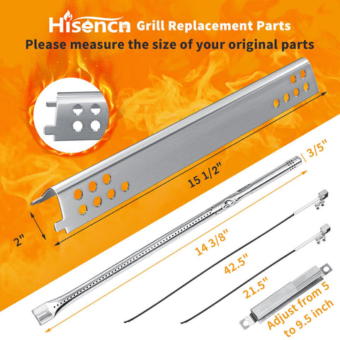 Hisencn burner tube for Char-Broil 466344116 ensures stable flame and consistent cooking.