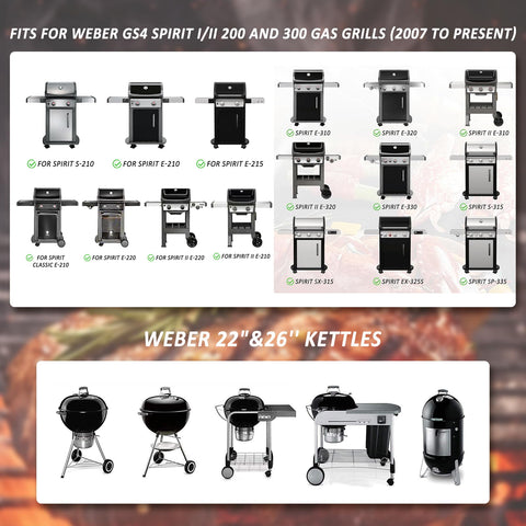 Hisencn easy-install thermometer fits Weber Spirit and Q-series grills