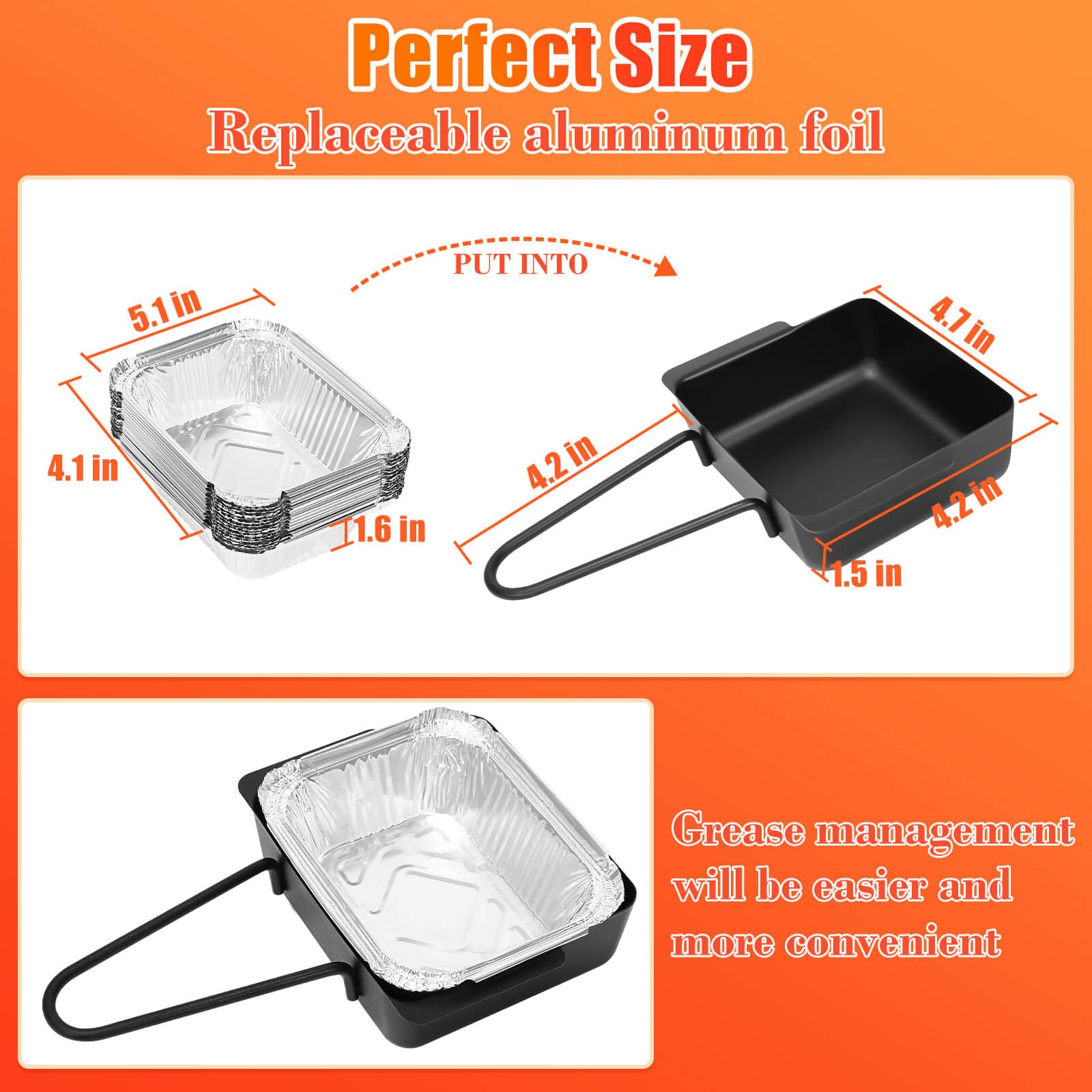 Hisencn grease tray with liners helps quick cleanup after grilling sessions.