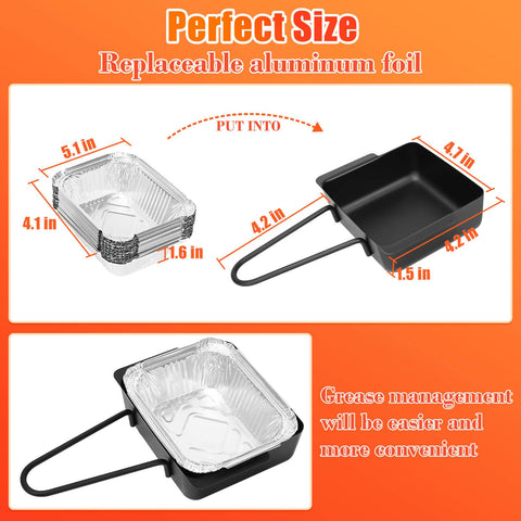 Hisencn grease tray with liners helps quick cleanup after grilling sessions.