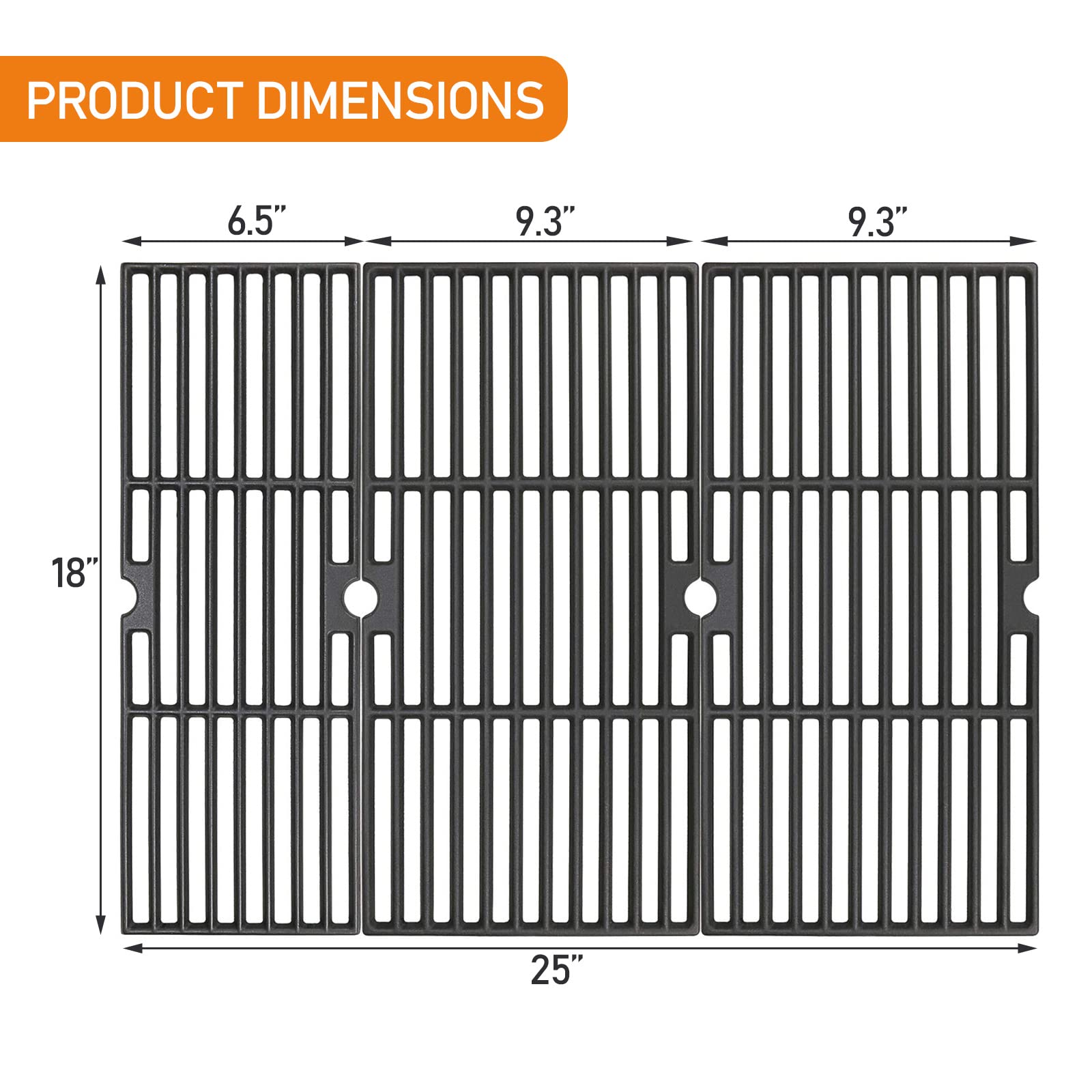 Hisencn cast-iron grates highlighting heat distribution and durability