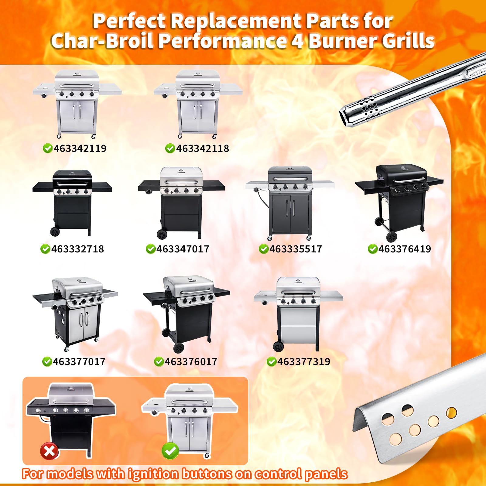 Hisencn igniter assembly enables smooth lighting for quick barbecues.