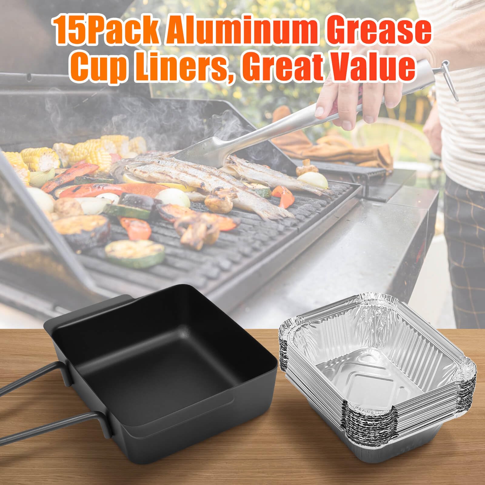 15 liner pack keeps the grill clean with simple replacements.