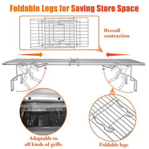 Durable stainless steel construction resists heat and weather with easy cleaning.
