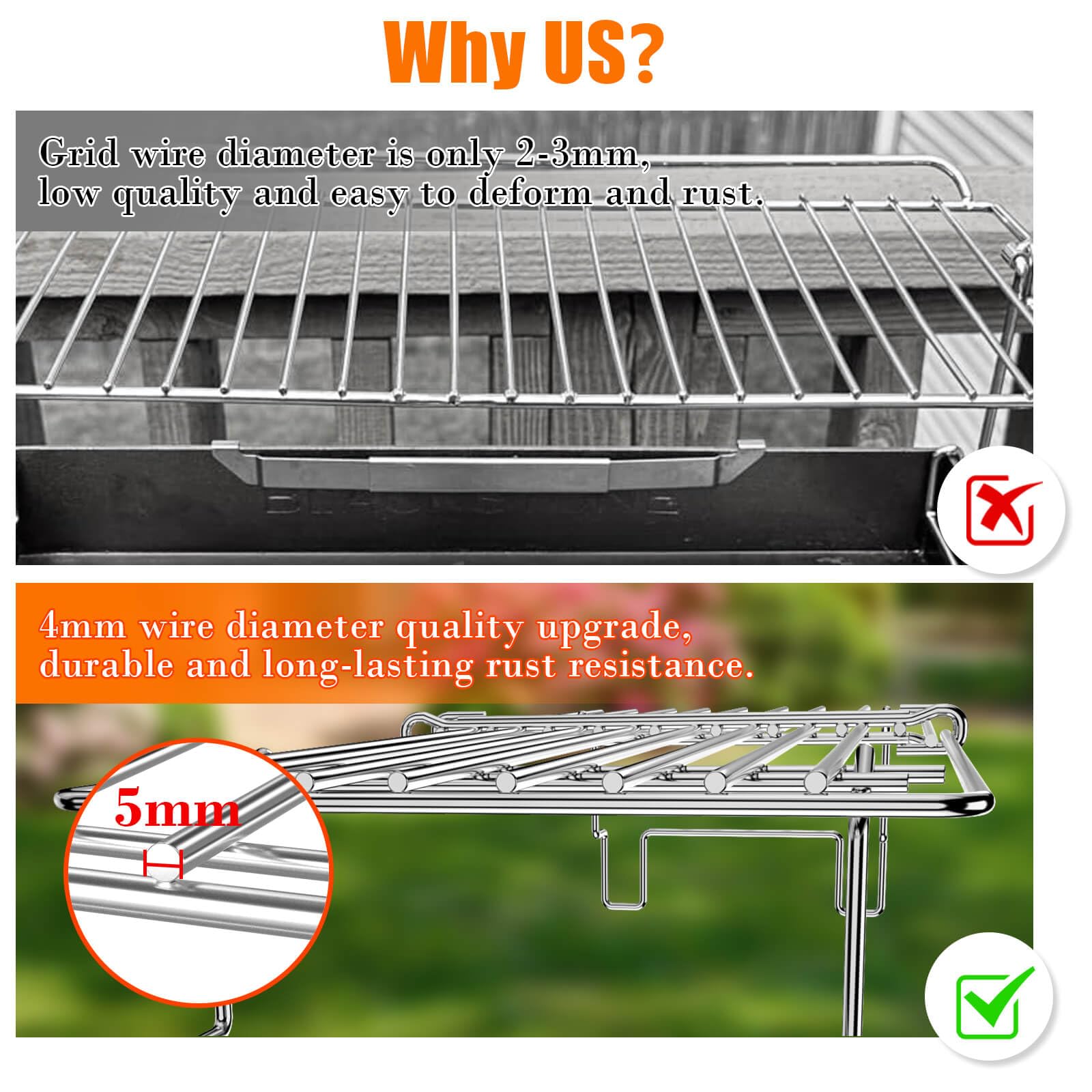 Warm, ready-to-serve meals while grilling with the Hisencn warming rack.
