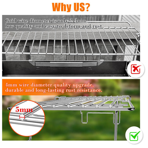 Warm, ready-to-serve meals while grilling with the Hisencn warming rack.