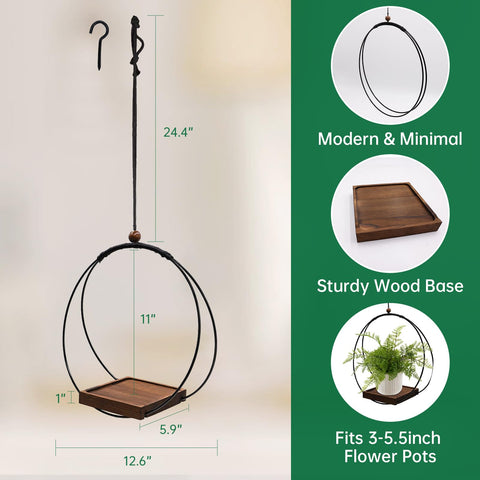 Hismocal 2-pack wall ceiling plant hanger for space-saving plant displays.