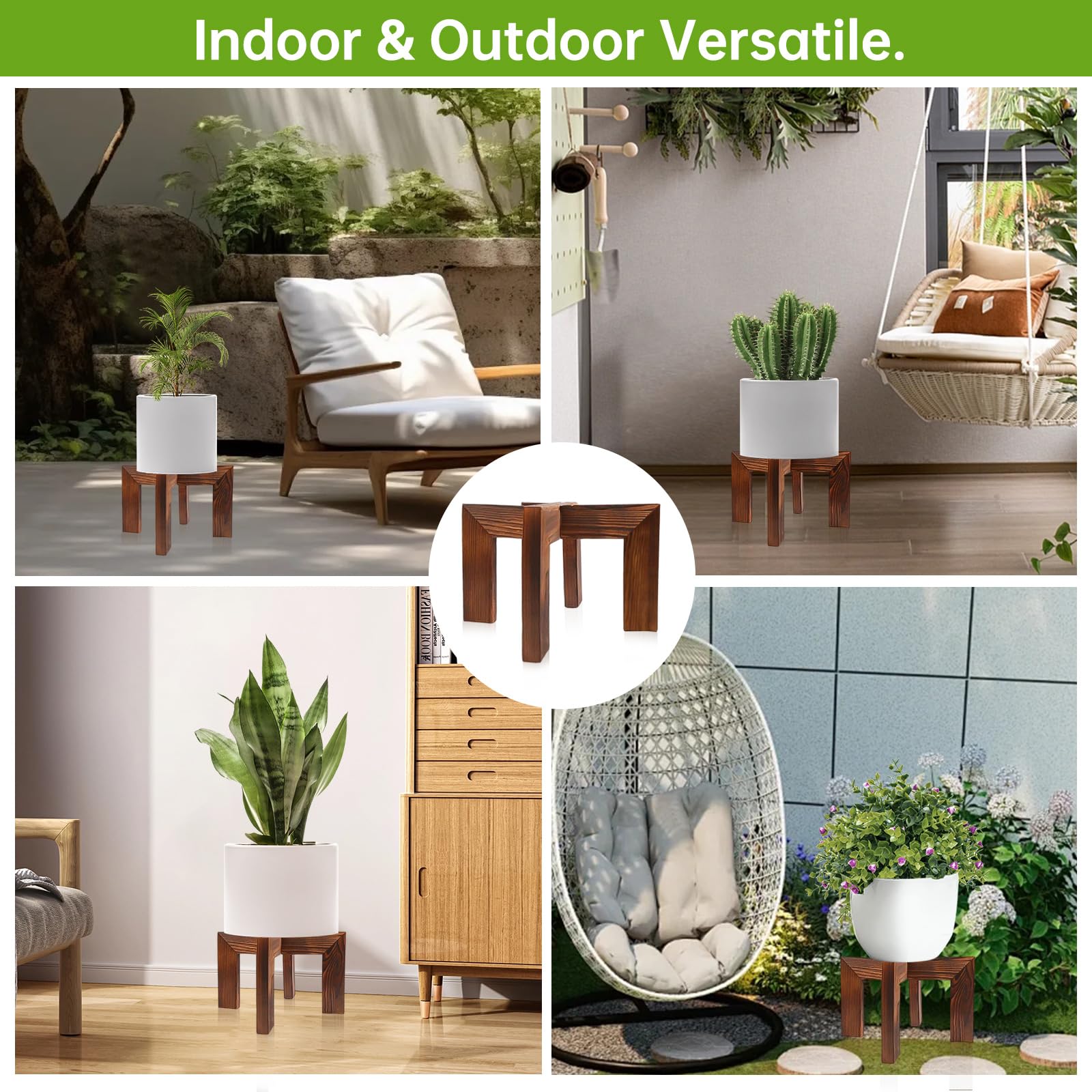Hismocal indoor-outdoor stand serves as a versatile centerpiece.