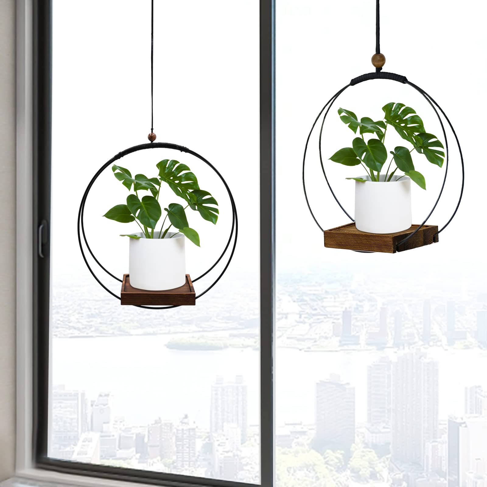 Hismocal sleek wall decor planter suits contemporary and bohemian spaces.