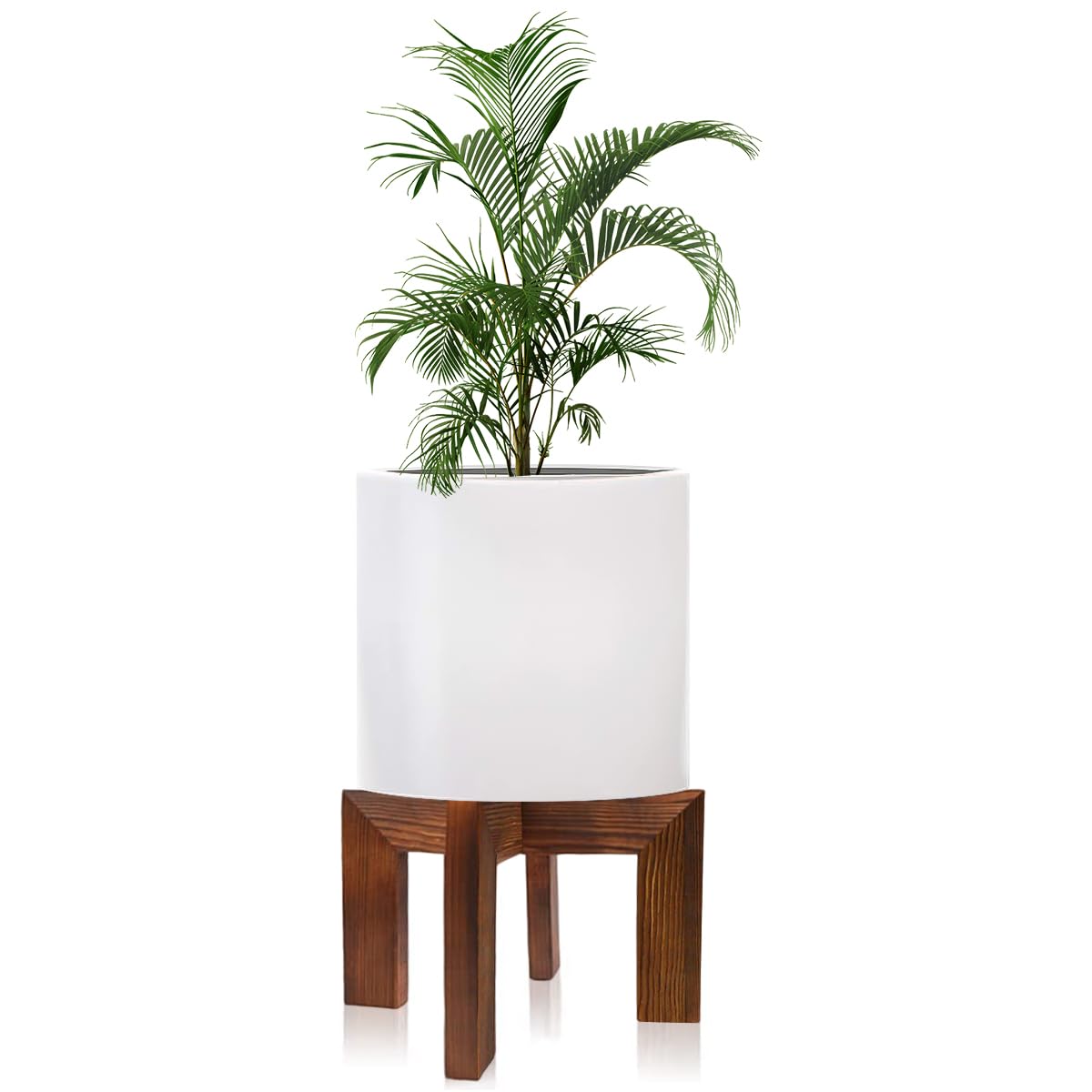Hismocal wood plant stand with a modern design elevates rooms.