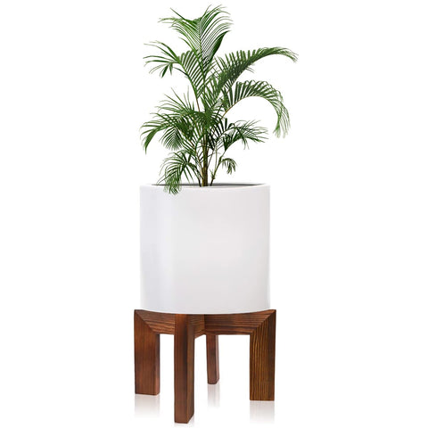 Hismocal wood plant stand with a modern design elevates rooms.
