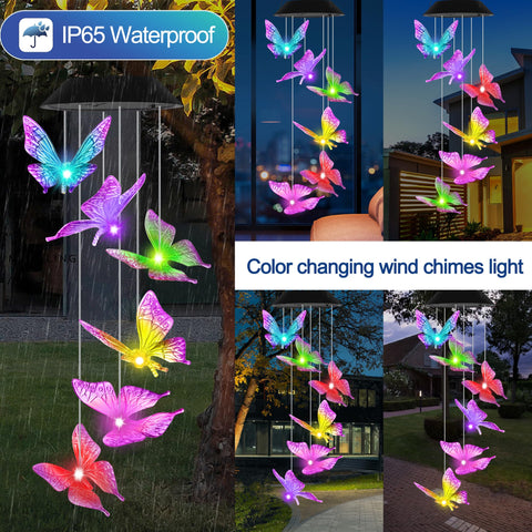 HiSolar color-changing wind chime cycles through seven hues for calming warmth.
