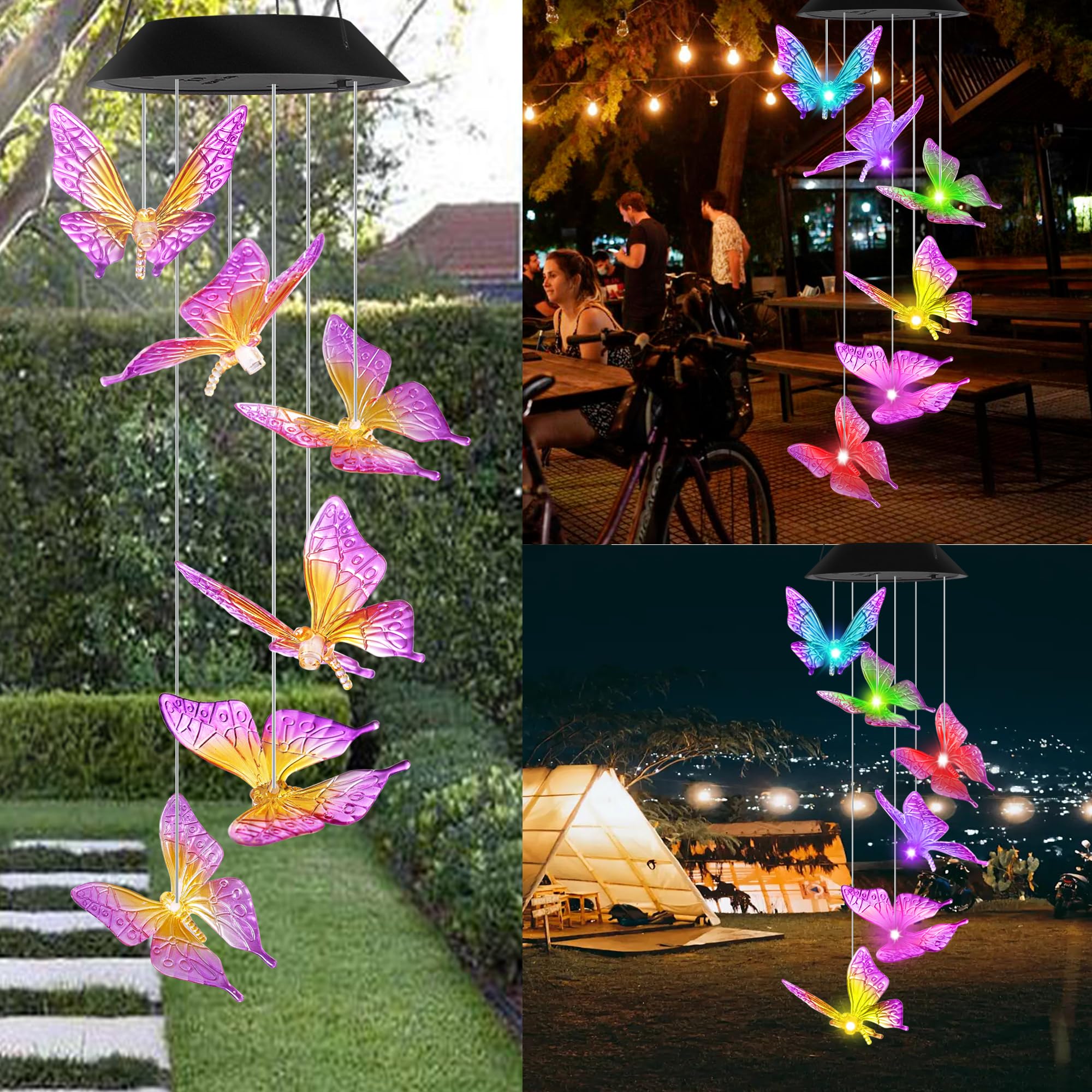 HiSolar IP65 waterproof wind chimes withstand rain for year-round use.