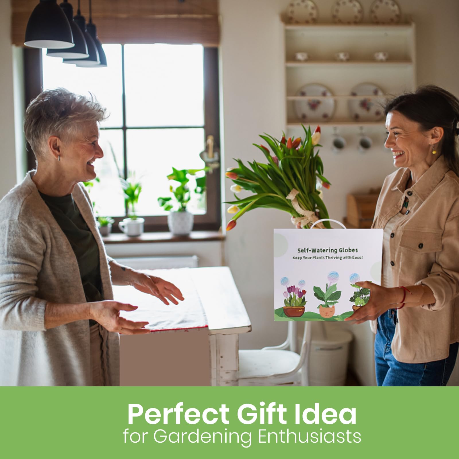 Histely glass bulbs serve as decorative garden accents with functional watering
