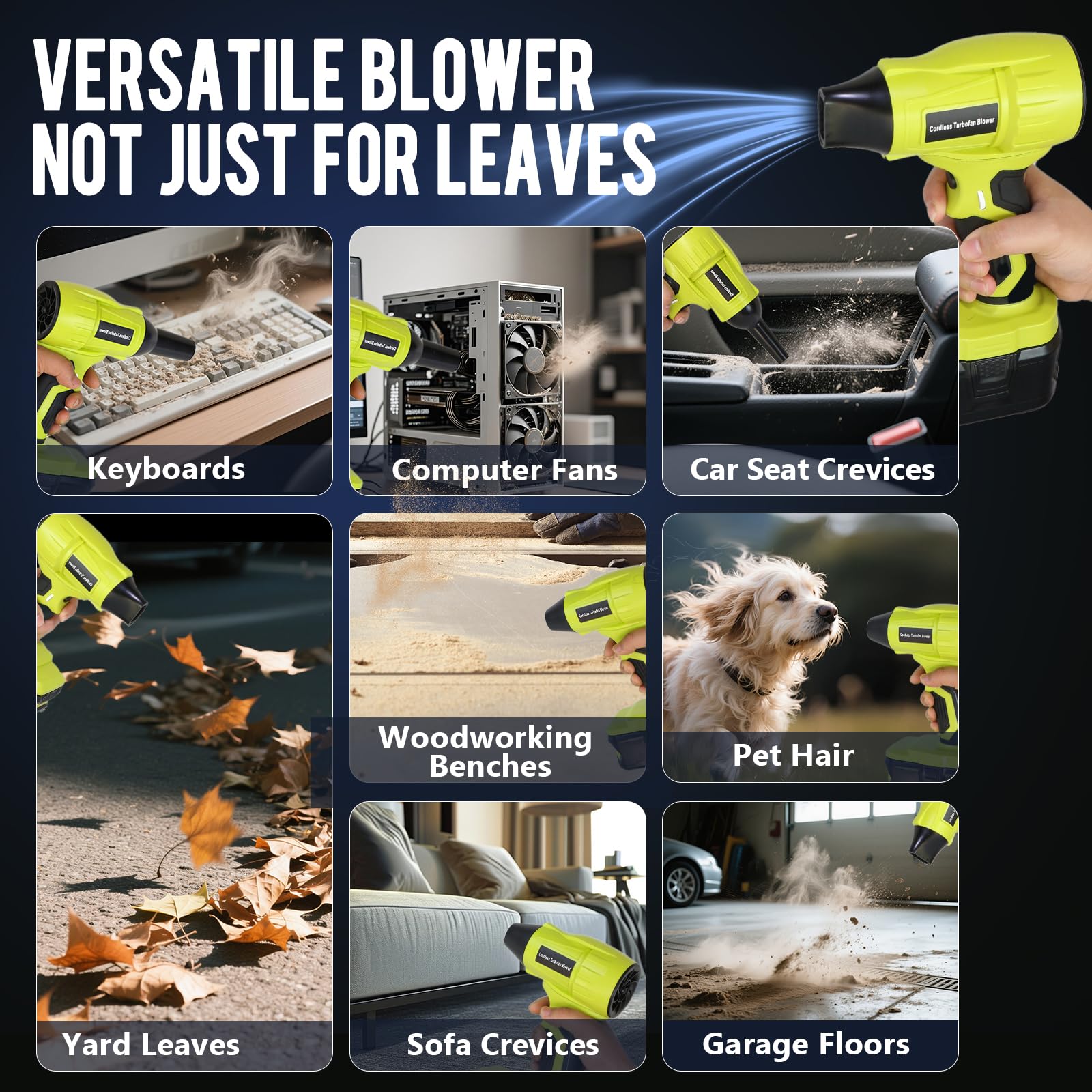 Histely handheld unit helps clean small areas like patios and keyboards.