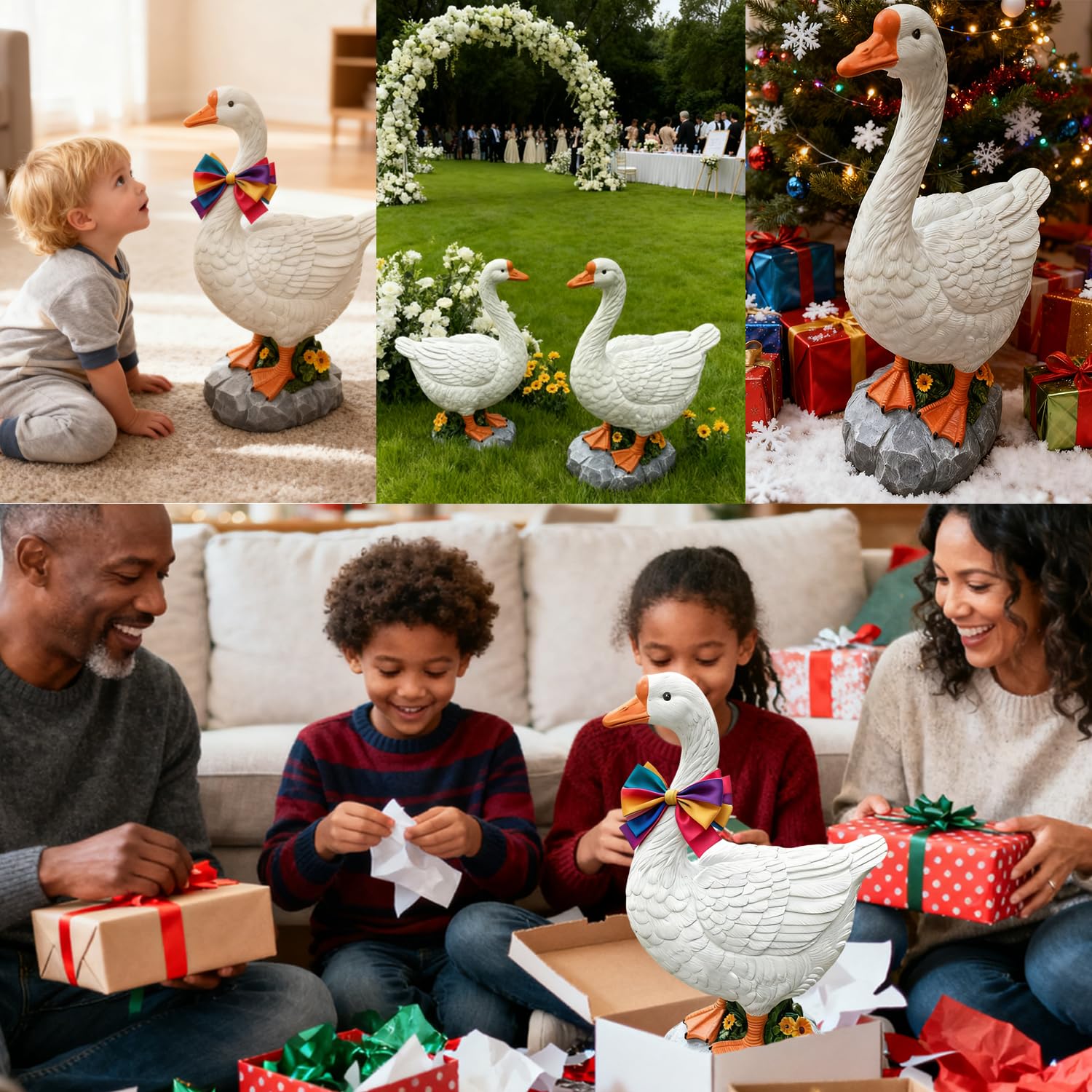 HISUMER gift-ready goose statue for year-round celebrations