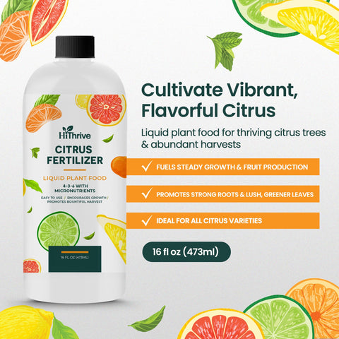 HiThrive 16oz bottle being poured for citrus feeding