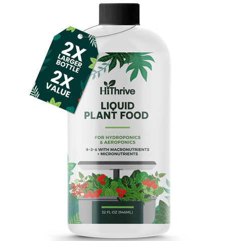 HiThrive 32oz aeroponics liquid bottle ready for hydroponic growth