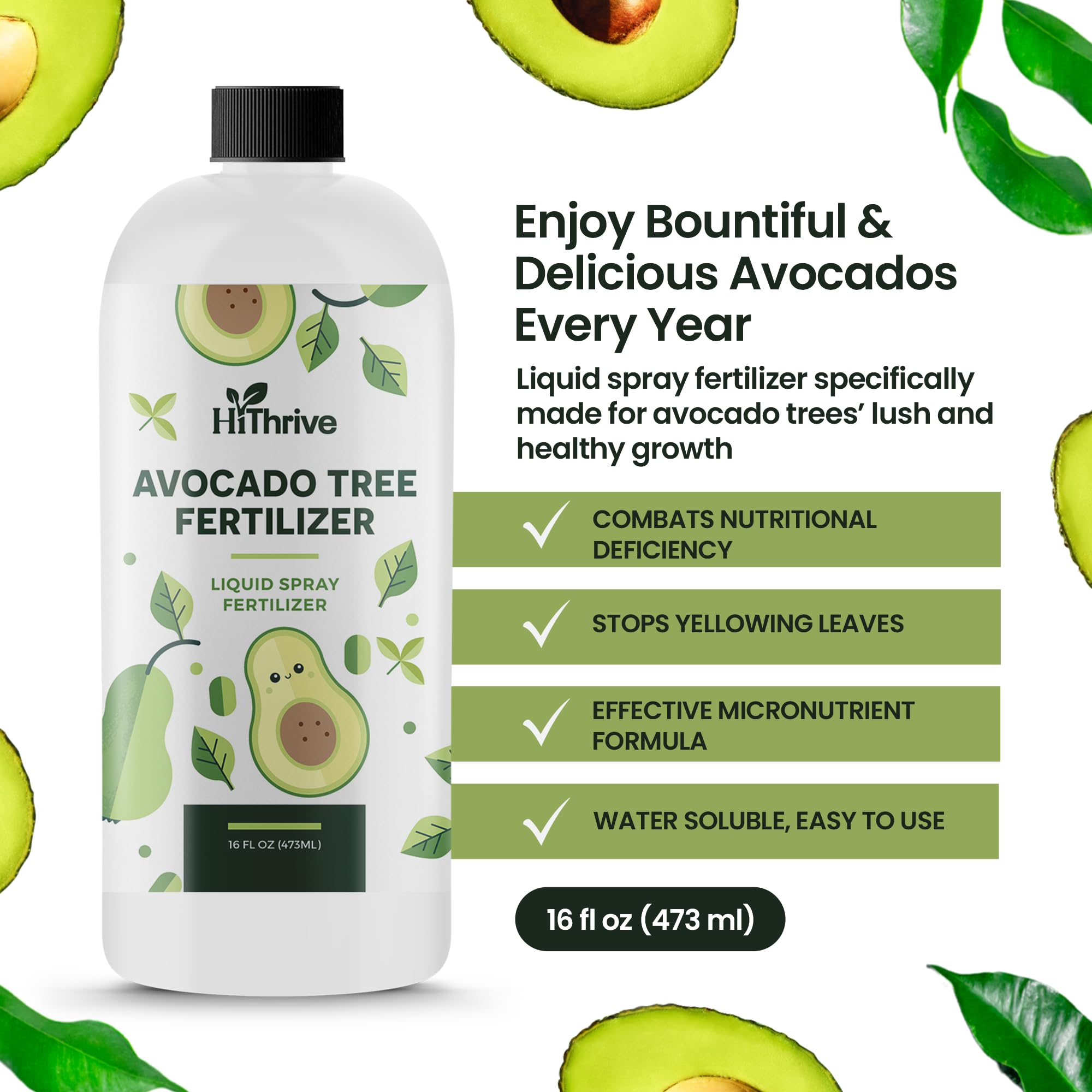 HiThrive avocado fertilizer dilution in water for quick feeding of trees.