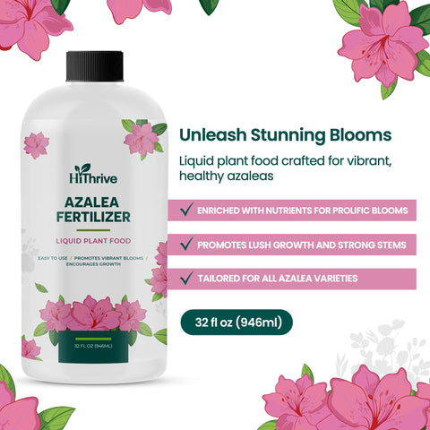 HiThrive azalea fertilizer dilution in water enables easy outdoor use.