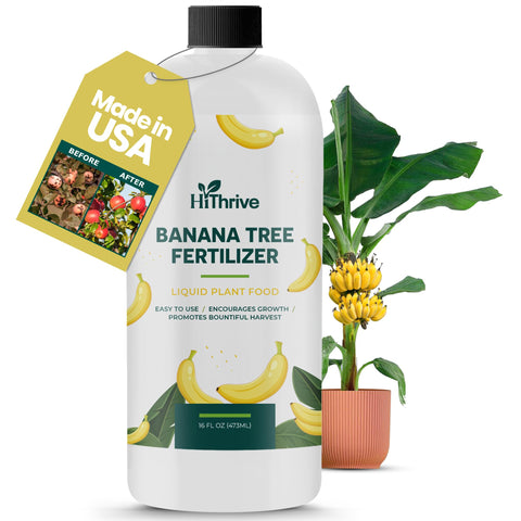 HiThrive 16oz banana tree fertilizer bottle for lush growth