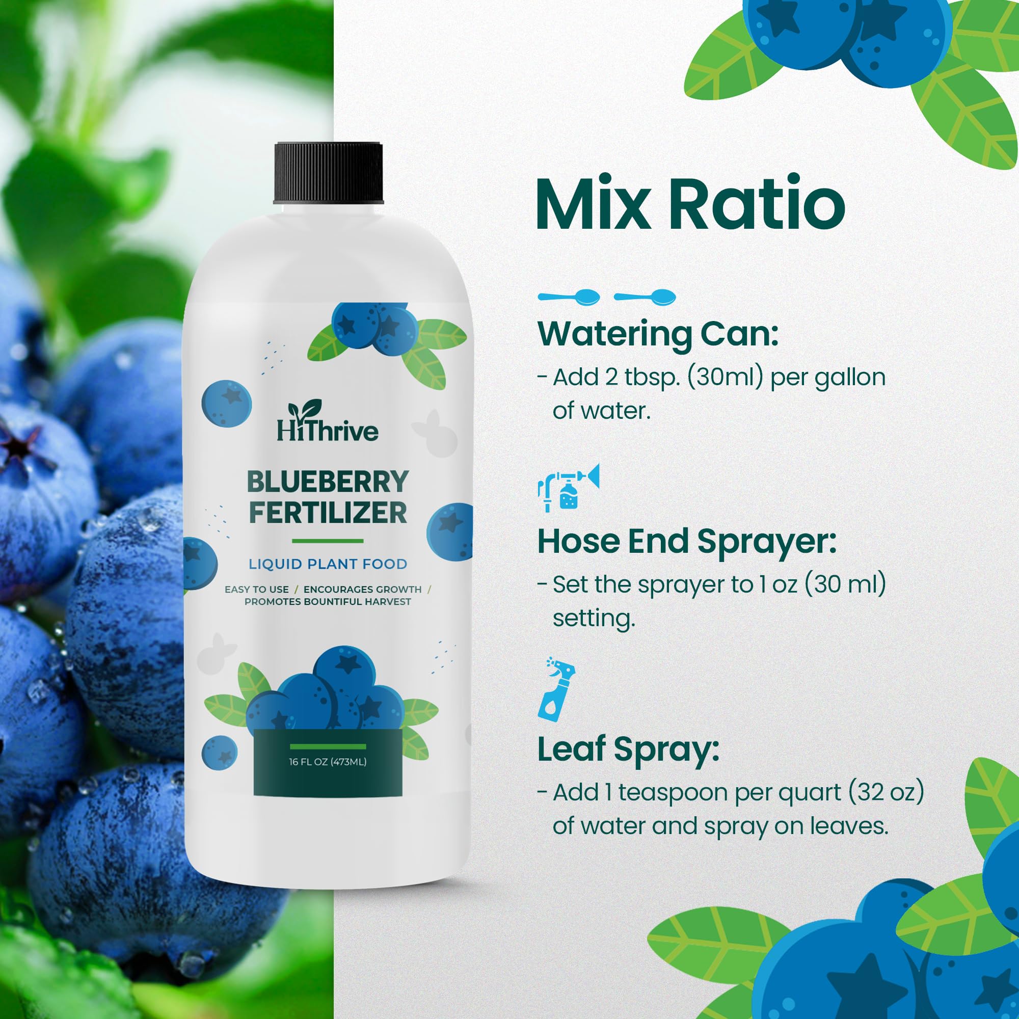 HiThrive Blueberry Fertilizer packaging shown on shelf for gardeners