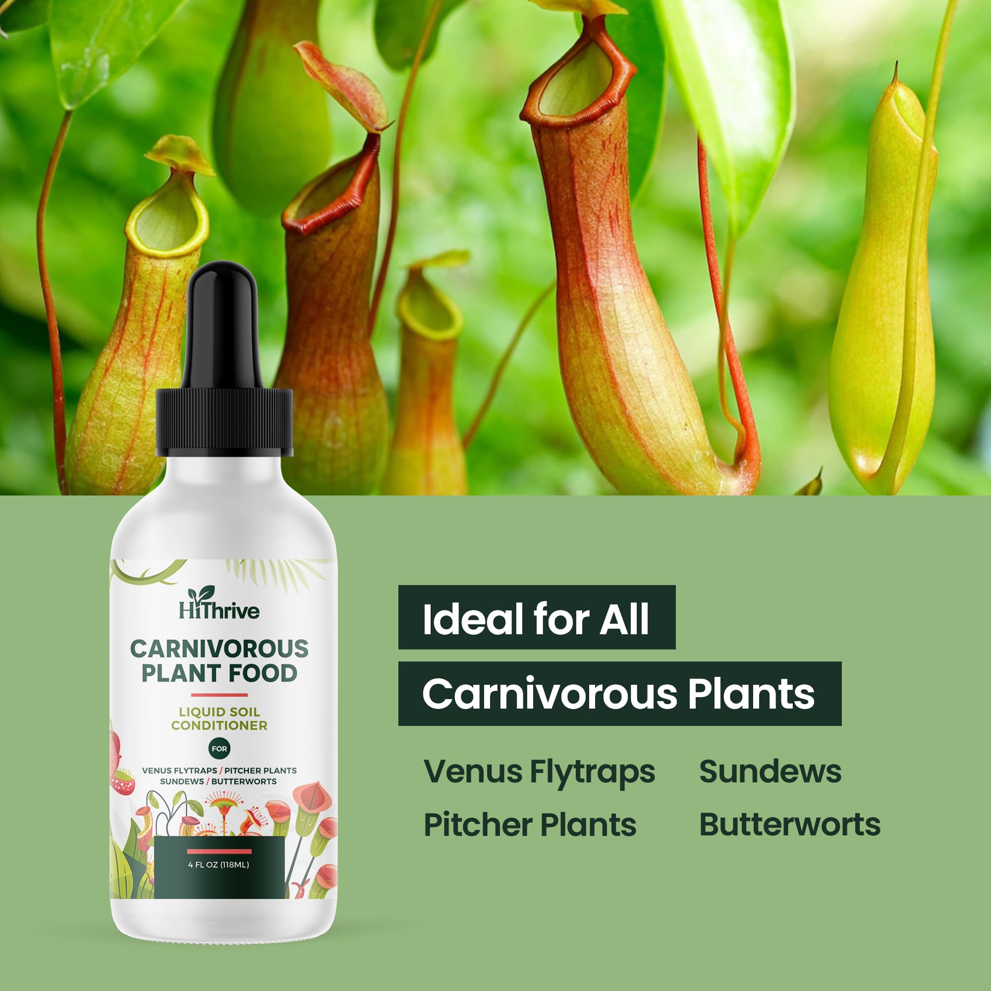 HiThrive carnivorous plant soil conditioning improves water absorption and root health.
