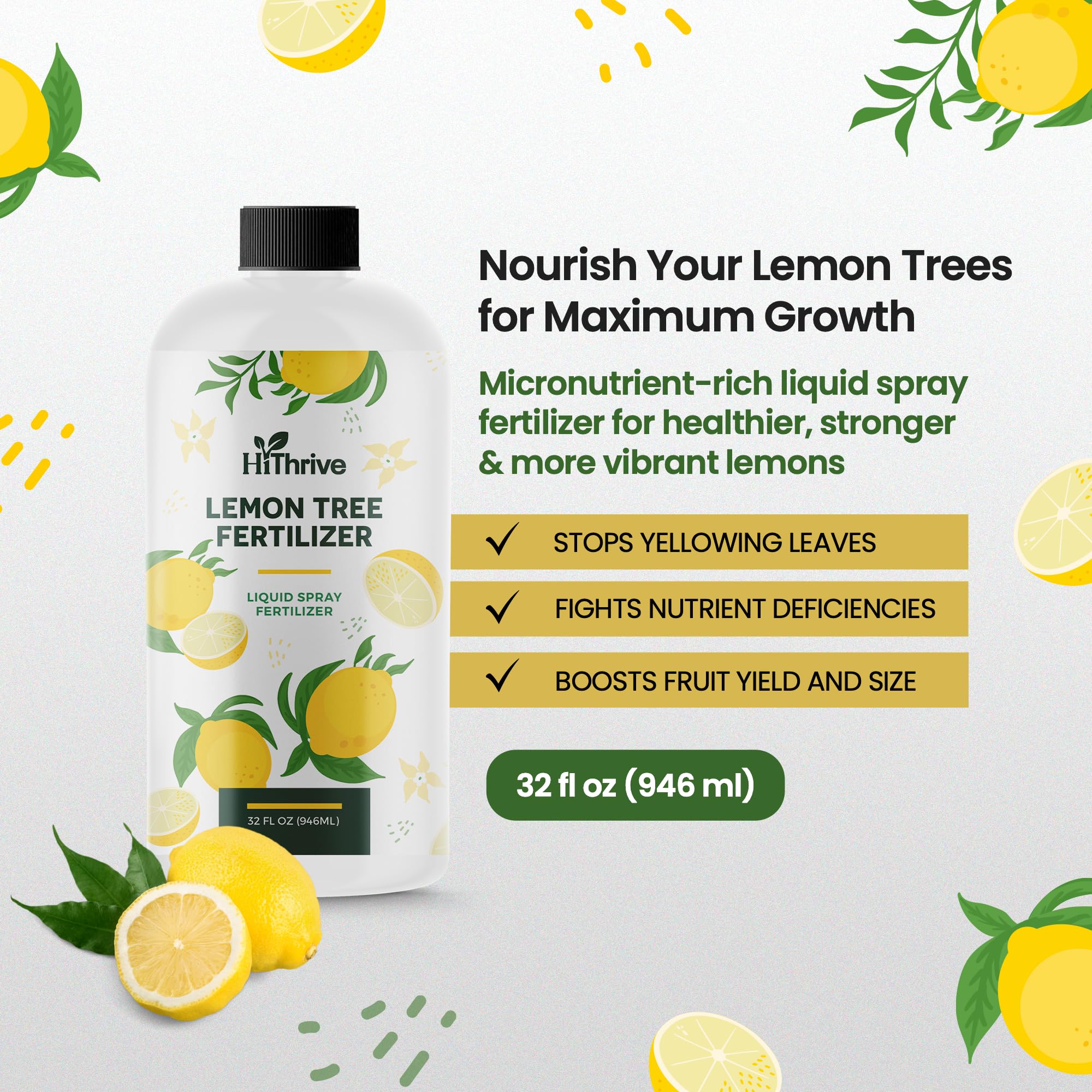 HiThrive Lemon Tree Fertilizer dissolving into water to feed tree roots