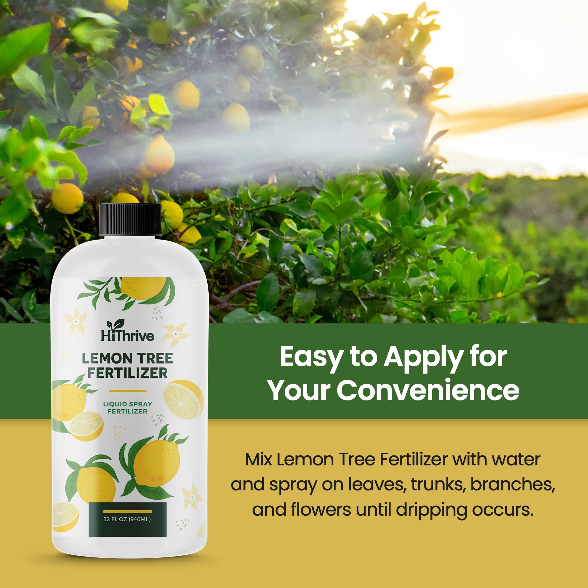 HiThrive Lemon Tree Fertilizer label close-up highlighting 4-3-6 NPK