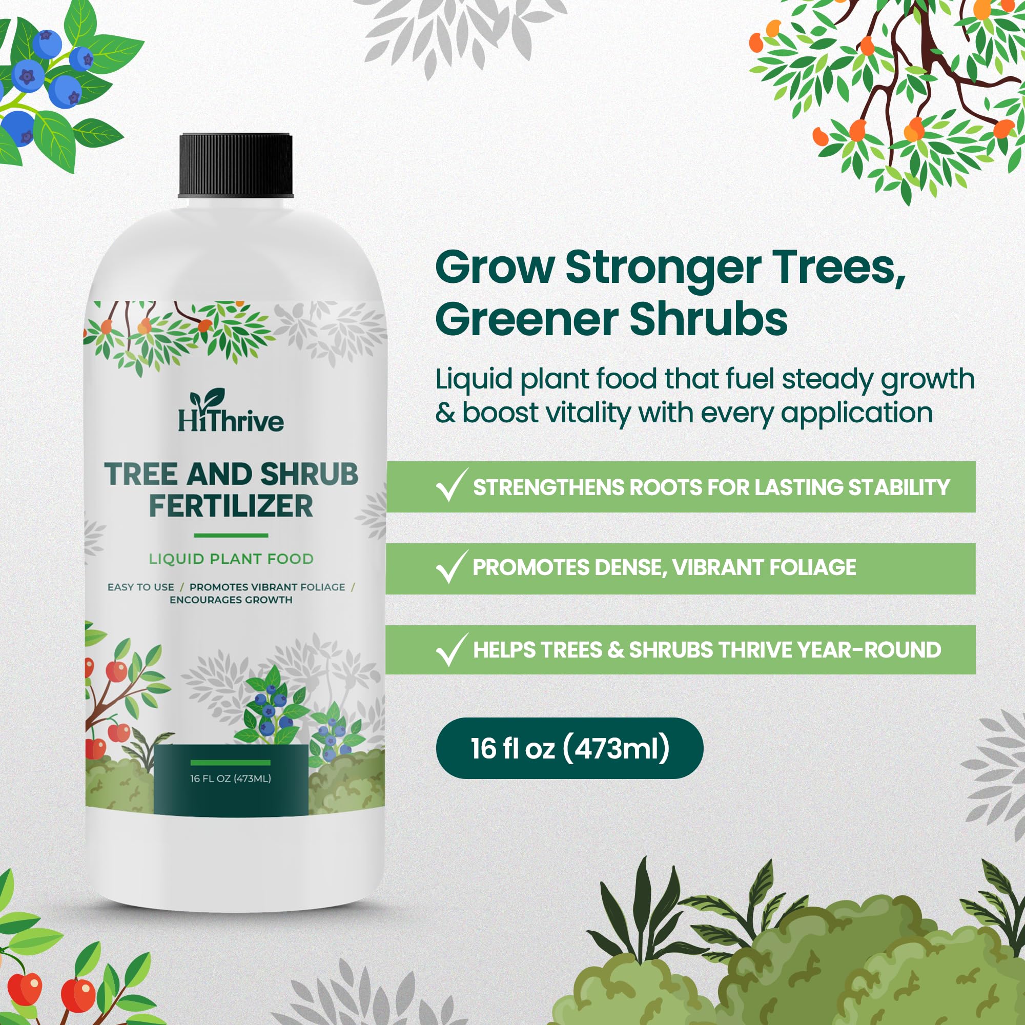 HiThrive liquid fertilizer diluting with water for nourishing roots.